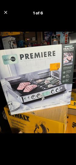 GreenPan Elite XL Smoke-less Grill and Griddle, Healthy Ceramic Nonstick Interchangeable/Removeable Cast Aluminum Plates, Indoor BBQ Sear Sizzle, LCD