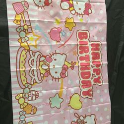 New Hello Kitty Happy Birthday Banner Decoration Supply