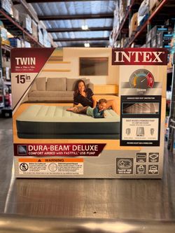Intex 15” Twin Size Durabeam Deluxe Air Bed Brand New In Box
