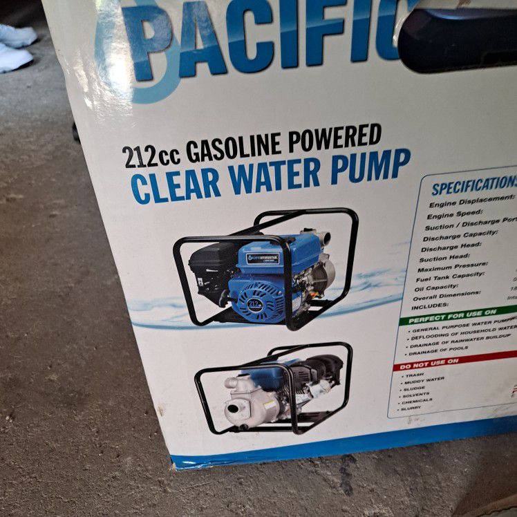 212 Cc Gasoline Powered Clear Water Pump