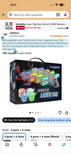 Rechargeable Laser Tag Set