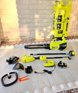 RYOBI 18V HP Brushless Whisper Series Leaf Blower 510cfm and Weed Eater String Trimmer KIT