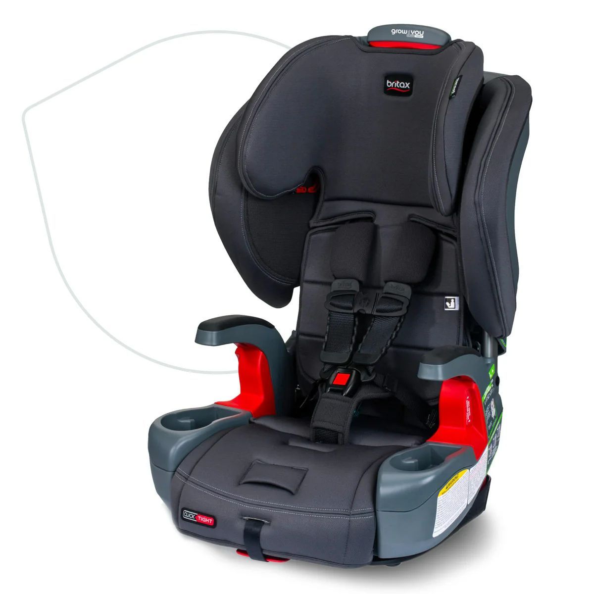 Britax Grow with You ClickTight Harness-2-Booster Car Seat, Cool N Dry - Cool Flow Moisture Wicking Fabric#1096SUP1