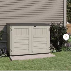 Suncast Stow-Away 4 ft. W x 6 ft. D Plastic Resin Horizontal Storage Shed (22 sq. ft.) in Vanilla (Beige)