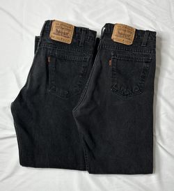 VINTAGE LEVIS WASHED BLACK DENIM W34 L30