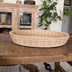 Glass and Ratan Round tray