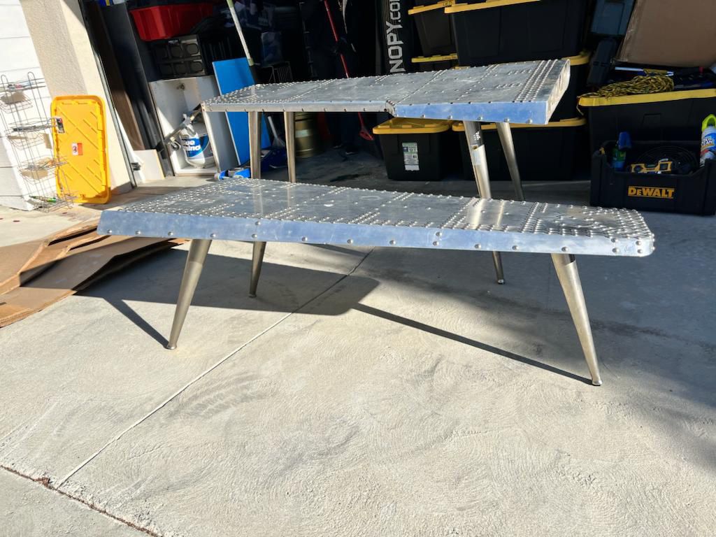 Silver Industrial airplane wing Office desk 