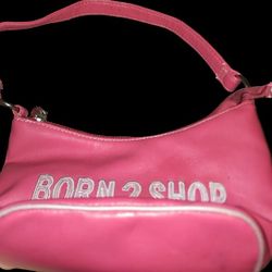 Born To Shop Pink Shoulder Bag