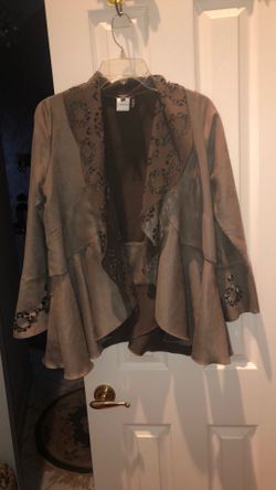 Jacket Light Suede Cut Outs Collar M/L