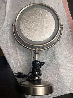 Conair Reflections Double-Sided LED Lighted Vanity Makeup Mirror, 1x/10x magnification, chrome Nickel plate light up mirror have to touch the base to  Thumbnail