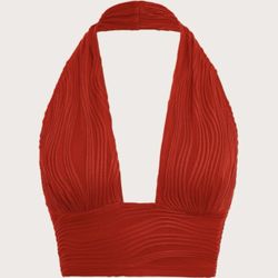 Simply Sexy Solid Backless Crop Halter Top *NEW*