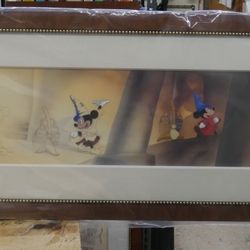 WALT DISNEY fantasia LIMITED EDITION  350 hand inked hand painted cel set up. COLLECTIBLE 55X20 WITH FANTASIA COA 330/350
