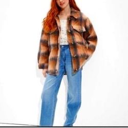 Beautiful American Eagle Women’s Sherpa Flannel Jacket 