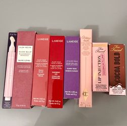 Laniege, Glow Recipe, Charlotte Tilbury, Too Faced, Tarte Lip bundle