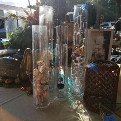 Cracked Glass Vases