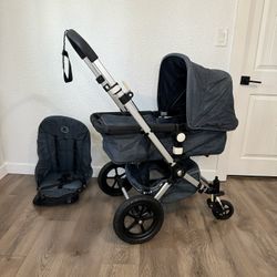 Bugaboo Cameleon Stroller with Bassinet and Seat Denim Blue