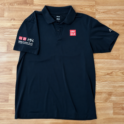 2 UNIQLO Adam Scott AJGA DRY-EX Black Golf Polos - L