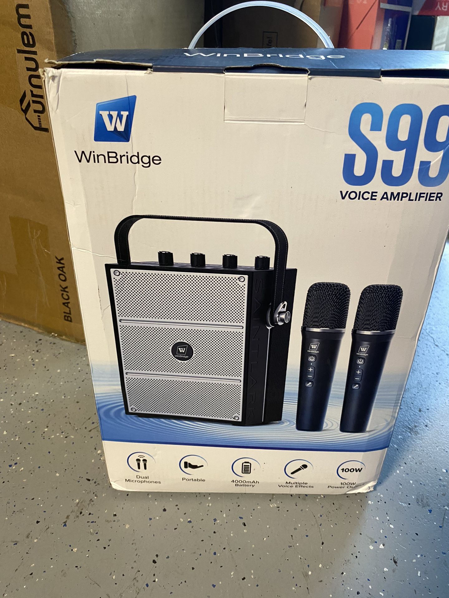 Brand New- 100W Powerful Voice Amplifier with 2 Wireless Microphones, Big Pro Sound Portable Speaker with Micro