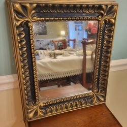 Vintage Plastic Gold And Black Mirror