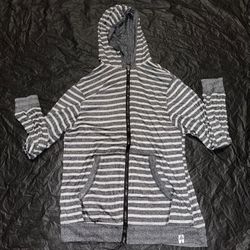 XXL STRIPED JACKET WITH HOOD