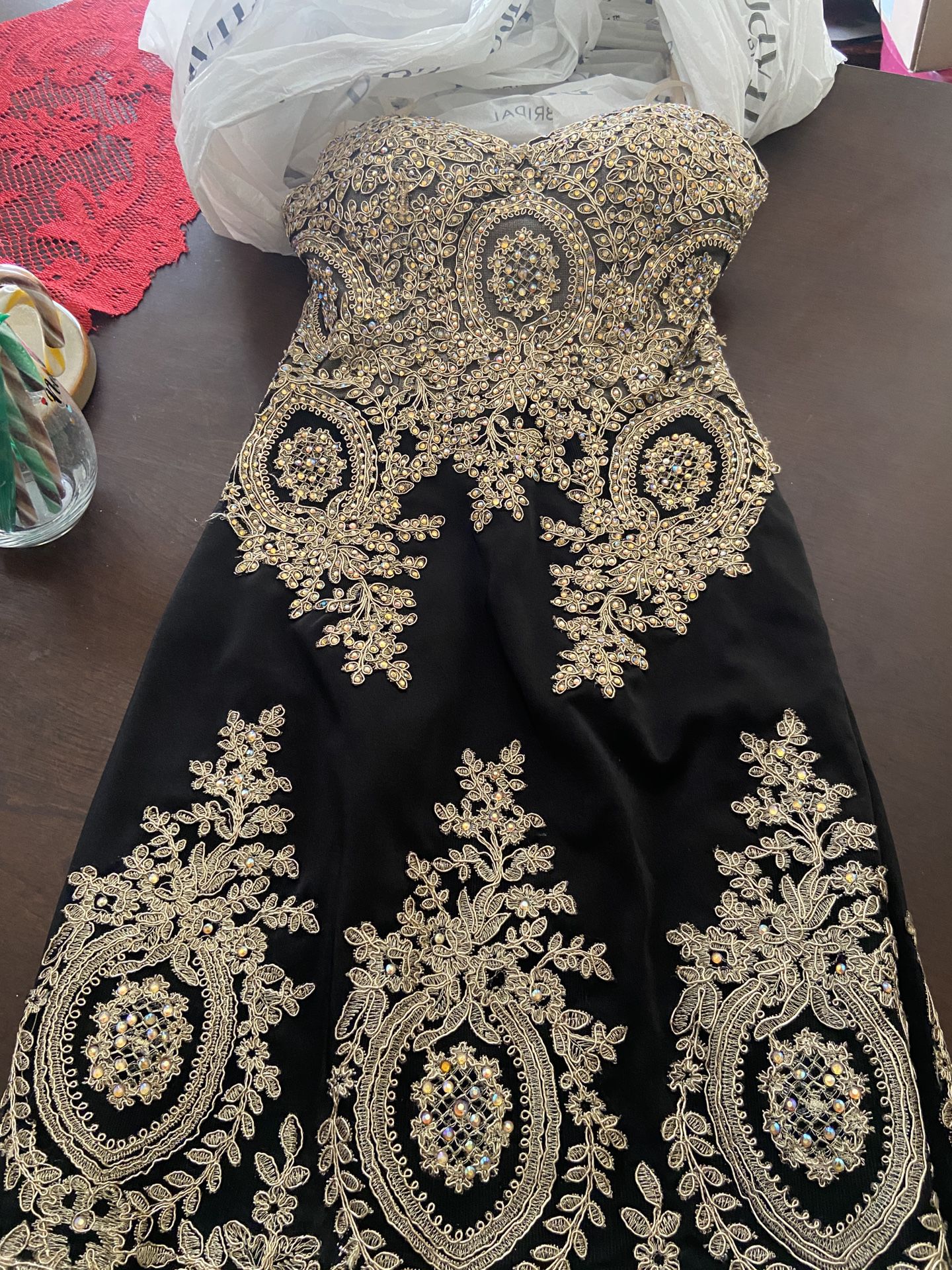 Black & Gold Mermaid Prom dress 