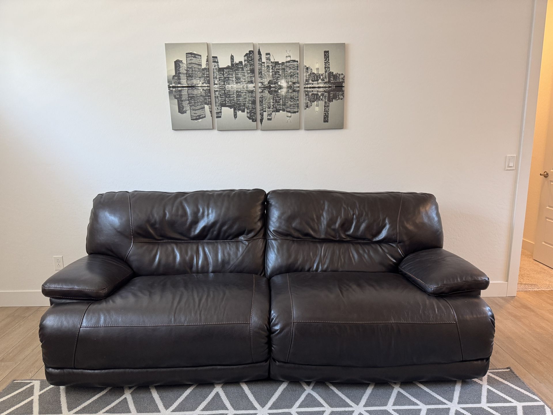 Leather Electric Reclining Sofa