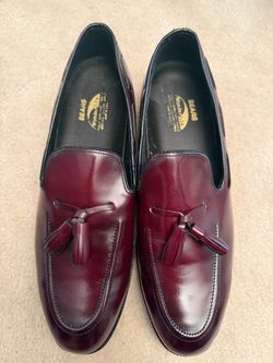 Men’s Shoes: Vintage Sears Wonderlite Men's Tassel Loafers Burgundy Oxblood Leather 10.5 D, New