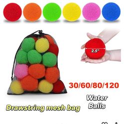 Reusable Water Balls, 80Pcs Reusable Water Balloons for Kids, Water Toys for Backyard Beach Pool Games, Water Balls for Pool Summer Fun, Water Bombs S
