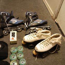 Roller Blades And Accessories All For $ 45Firm Price ,  9 Size Both