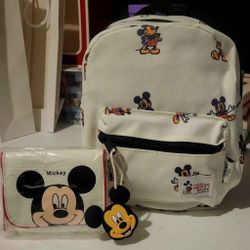 Minnie  Mouse Backpack & Money Wallet