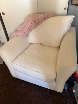 Oversized Cream Upholstered Armchair