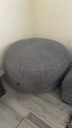 Large Round Gray Bean Bag Chair