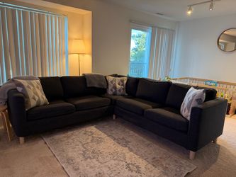 IKEA PÄRUP Dark Gray L-Shaped Sectional Sofa - 5+ Seater