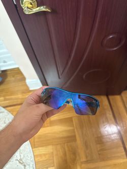 Blue biker sunglasses