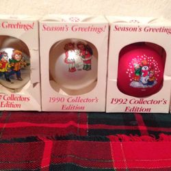 VINTAGE LOT OF 5 CAMPBELL'S SOUP KIDS COLLECTIBLE GLASS ORNAMENTS