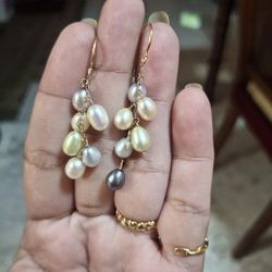 14k Pearl Dangle Earrings