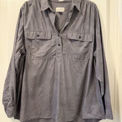 Universal Thread Dark Gray Long Sleeve Tunic Blouse Size XXL