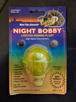 VINTAGE "Night Bobby" LIGHTED FISHING FLOAT "WITH RATTLIN' ACTION"