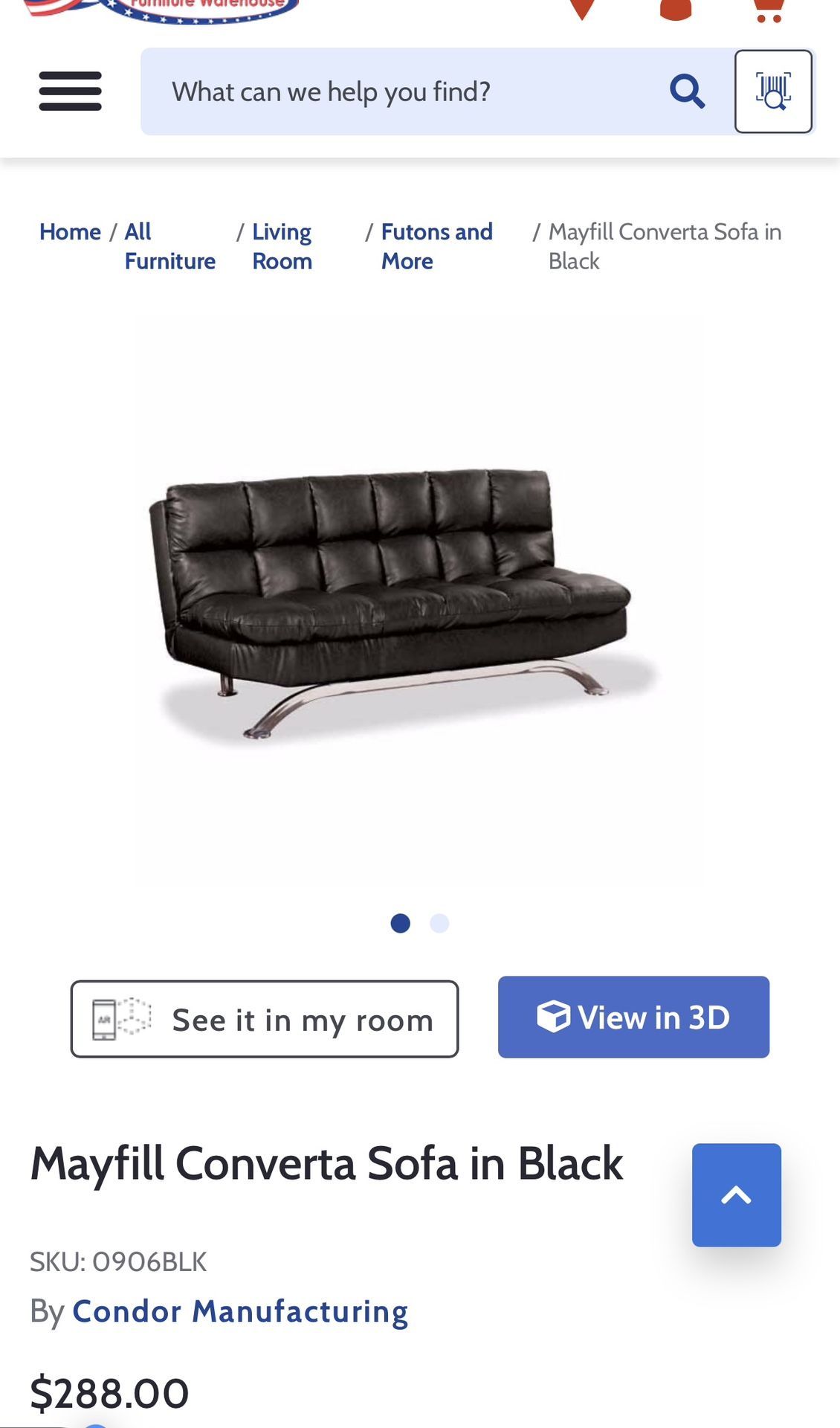 Black Leather Futon