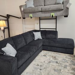 Living Room Furniture L Shaped Dark Gray Sectional Couch With Chaise Set 📐 Sleeper Sectional Options ⭐$39 Down Payment with Financing ⭐ 90 Days same 