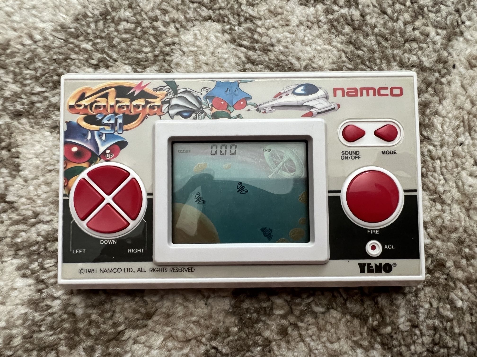 Galaga 91 Namco Yeno Lcd Handheld Game 1981