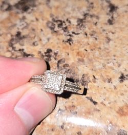 Sterling silver diamond promis ring