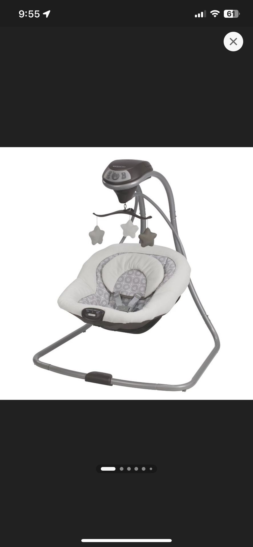 Graco Simple Sway Baby Swing - Gray