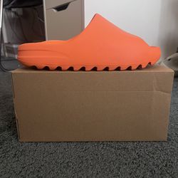 Orange Yeezy Slides 