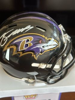 Baltimore Ravens Zay Flowers Signed Mini Helmet . COA fanatics