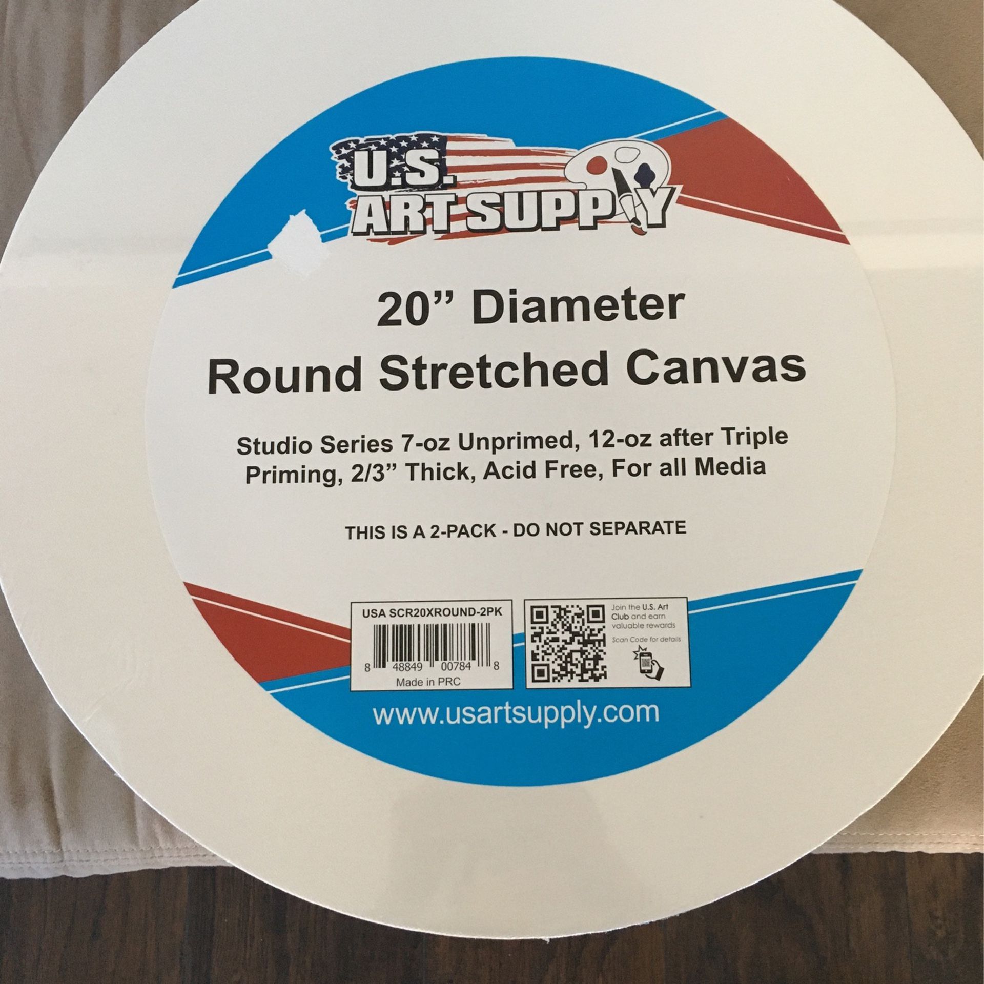 20” Round Blank Canvas 2 Pack *New In package*