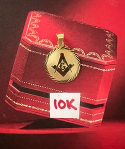 10K Solid Gold Masonic Pendant For Wedding