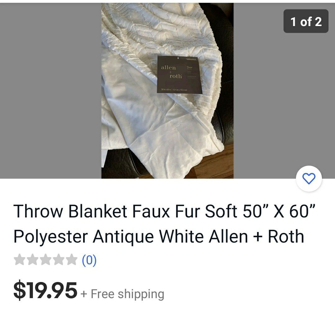 Allen roth faux fur throw blanket