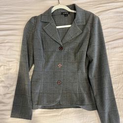 A. Byer Grey Plaid Blazer