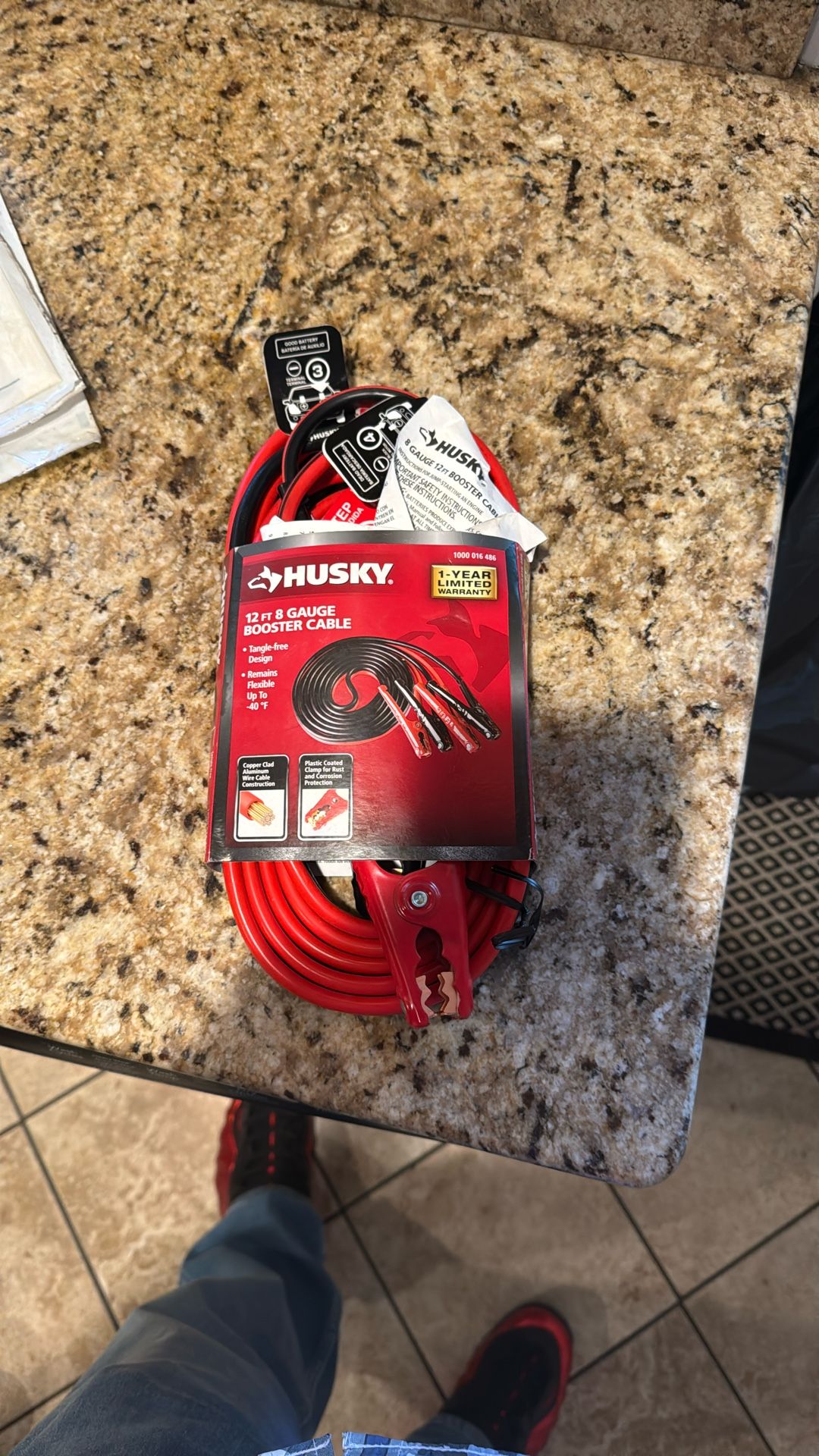 Husky 12 Ft 8 Gauge Booster Cable